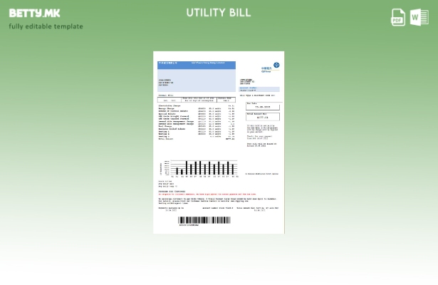 модерен стил Хонг Конг CLP Power Hong Kong Limited шаблон за сметки за комунални